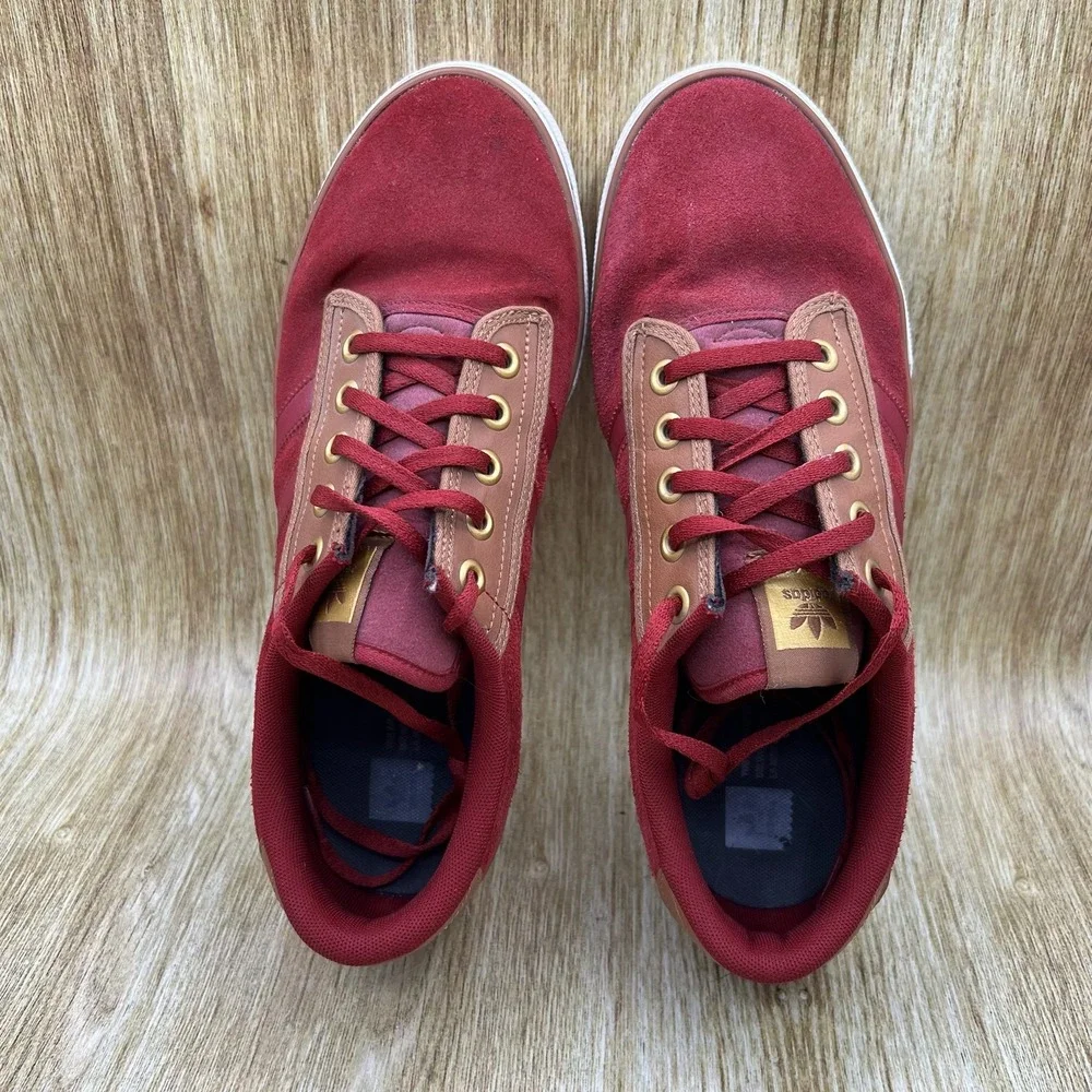 Adidas Kiel Sneakers Men's Size 10 Burgundy Brown Suede Low Skate Shoes D69240